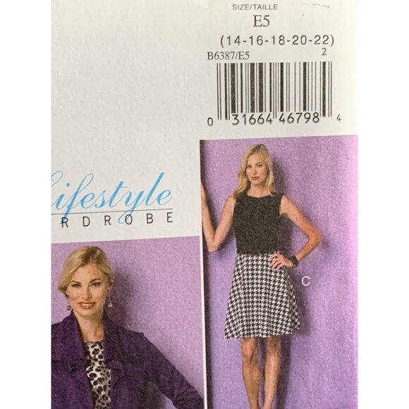 Butterick Misses Dress Jacket Pants Sewing Pattern sz 14-22 B6387 - uncut - Picture 2 of 4